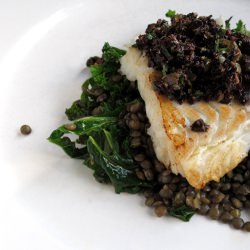 Cod w/ Tapenade, Lentils & Kale - Recipe photo by IrvingWashington