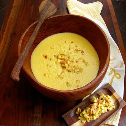 Cauliflower Soup with Curried Apple - Recipe photo by SippitySup