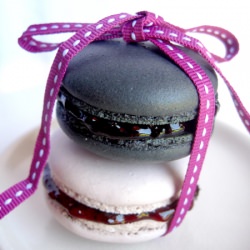 Fruits Noir Macarons - Recipe photo by honeyandsoy