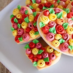 Rosette Covered Valentine Cookies - Recipe photo by sweetsugarbelle