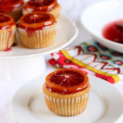 POM and Blood Orange Cupcakes - Recipe photo by TheCilantropist