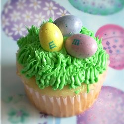 Easter Cupcakes with Pastel M&Ms - Recipe photo by puzzlemaker