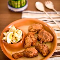 LowCarb Fried Chicken Potato Salad - Recipe photo by ChefandSteward