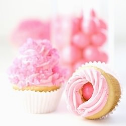 Bubble Gum Ball Surprise Cupcakes - Recipe photo by A Little Zaftig