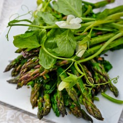 Asparagus w/ Leafy Greens - Recipe photo by Clean Green Simple