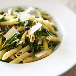Penne w/ Asparagus & Pecorino - Recipe photo by bradleykitchen