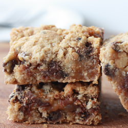 Chocolate Chip Caramel Oat Squares - Recipe photo by jfoster