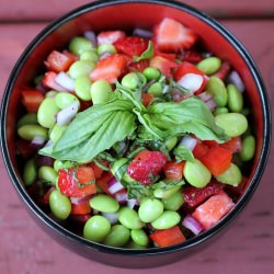 Edemame Salad with Strawberries - Recipe photo by Whats Cookin with Mary