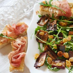 Еggplant, Arugula and Raisins - Recipe photo by Gwineth