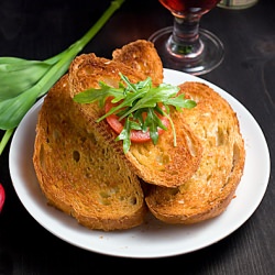 Potato Bread Bruschetta - Recipe photo by SpicieFoodie