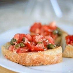 Open-faced Bruschetta Grilled Cheese - Recipe photo by Amanda L