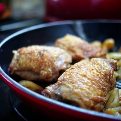 Ginger Chicken Thighs with Parsnips - Recipe photo by piccantedolce