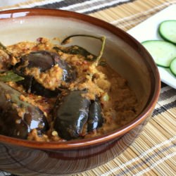 Eggplant Curry or Bagara Baingan - Recipe photo by SatrupasFoodforThought