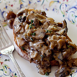 Mushrooms in Cream on Toast - Recipe photo by TheMeaningofPie