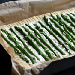 Asparagus Paneer (Ricotta) Tart - Recipe photo by Aparna