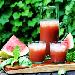 Watermelon Basil Agua Fresca - Recipe photo by Kitchen Konfidence