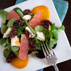 Beet, Grapefruit & Mache Salad - Recipe photo by kitchen confidante