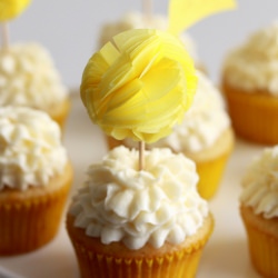 Pom-Pom Cupcake Topper - Recipe photo by sixbittersweets