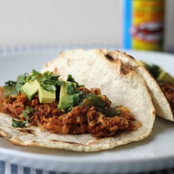 Chorizo, Potato, and Mushroom Tacos - Recipe photo by whatsonmyplate