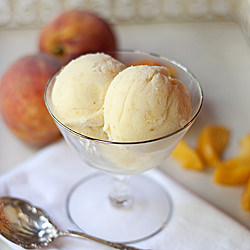 Homemade Peach Ice Cream - Recipe photo by LanaAnn