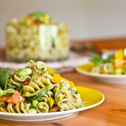 Vegetable and Edamame Pasta - Recipe photo by ohsheglows