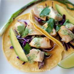 Fish Tacos w/ Lime Cilantro Dressing - Recipe photo by The Enchanted Cook