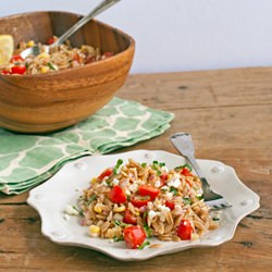 Orzo with Corn, Tomatoes, & Feta - Recipe photo by plumpie