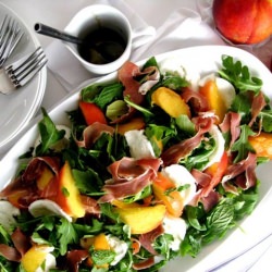 Peach, Proscuitto & Mozzarella Salad - Recipe photo by kitchen coquette