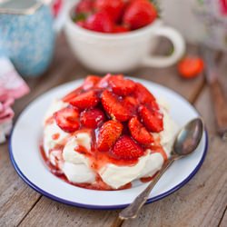 Mini Strawberry Pavlova Pies! - Recipe photo by thegoodmoodfoodblog