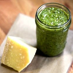 Garlic Scape Pesto - Recipe photo by mikekostyo