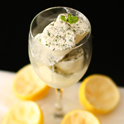 Lemon Sorbet w/ Mint Leaves - Recipe photo by swapnaz