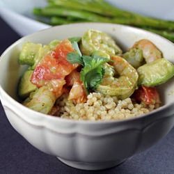 Pearl Couscous w/ Shrimp Salsa - Recipe photo by Azestybite