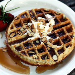 Almond Poppy Seed Waffles - Recipe photo by Jane Deere