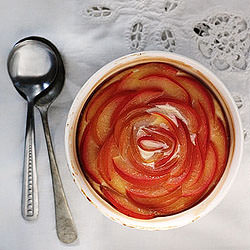 Baked Custard with Plums - Recipe photo by tresjolie