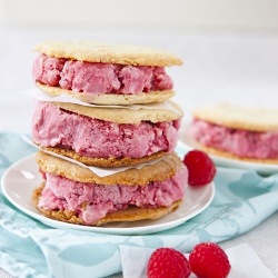 Raspberry Ice Cream Sandwiches - Recipe photo by fiveandspice