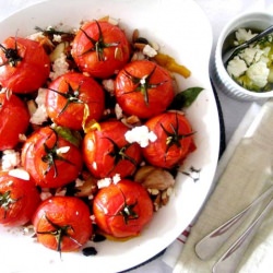 Roast Tomatoes with Raisins & Feta - Recipe photo by kitchen coquette
