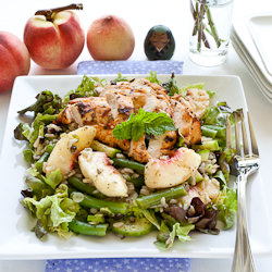 Cool & Minty Salad w/ Peaches - Recipe photo by FOODjimoto