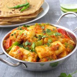 Kadhai Paneer & Triangle Paratha - Recipe photo by sinfullyspicy