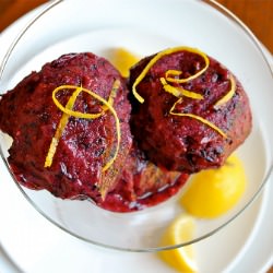 Lemon Blueberry Sorbet - Recipe photo by asweetpeachef