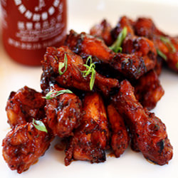 Sweet & Spicy Sriracha Hot Wings - Recipe photo by Jane Deere