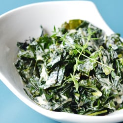 Creamed Kale with Thyme - Recipe photo by mindysmouthful