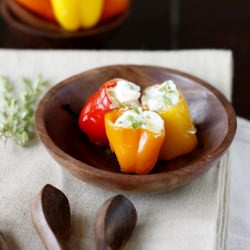 Chevre Stuffed Sweet Peppers - Recipe photo by bellalimento