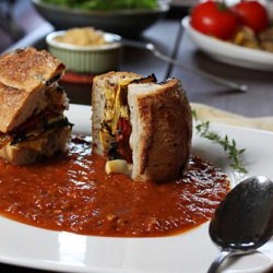 Grilled Tomato Soup and Sandwich - Recipe photo by Fat and Happy