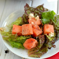 Watermlon Goat Cheese Salad - Recipe photo by boulderlocavore