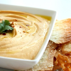 Spicy Hummus & Lavash Crackers - Recipe photo by OurEyesEatFirst