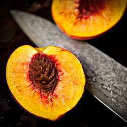 Grilled Peaches on Cedar Paper - Recipe photo by cookshootandeat