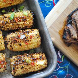 Spicy Hoisin and Sesame Glazed Corn - Recipe photo by betsylife