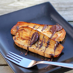 Chocolate Drizzled Eggplant - Recipe photo by Adventuress Heart