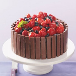Chocolate Fruit Basket Cake - Recipe photo by tasteofhome
