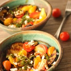 Grilled Eggplant & Fresh Tomato Salad - Recipe photo by hopefulkitchen